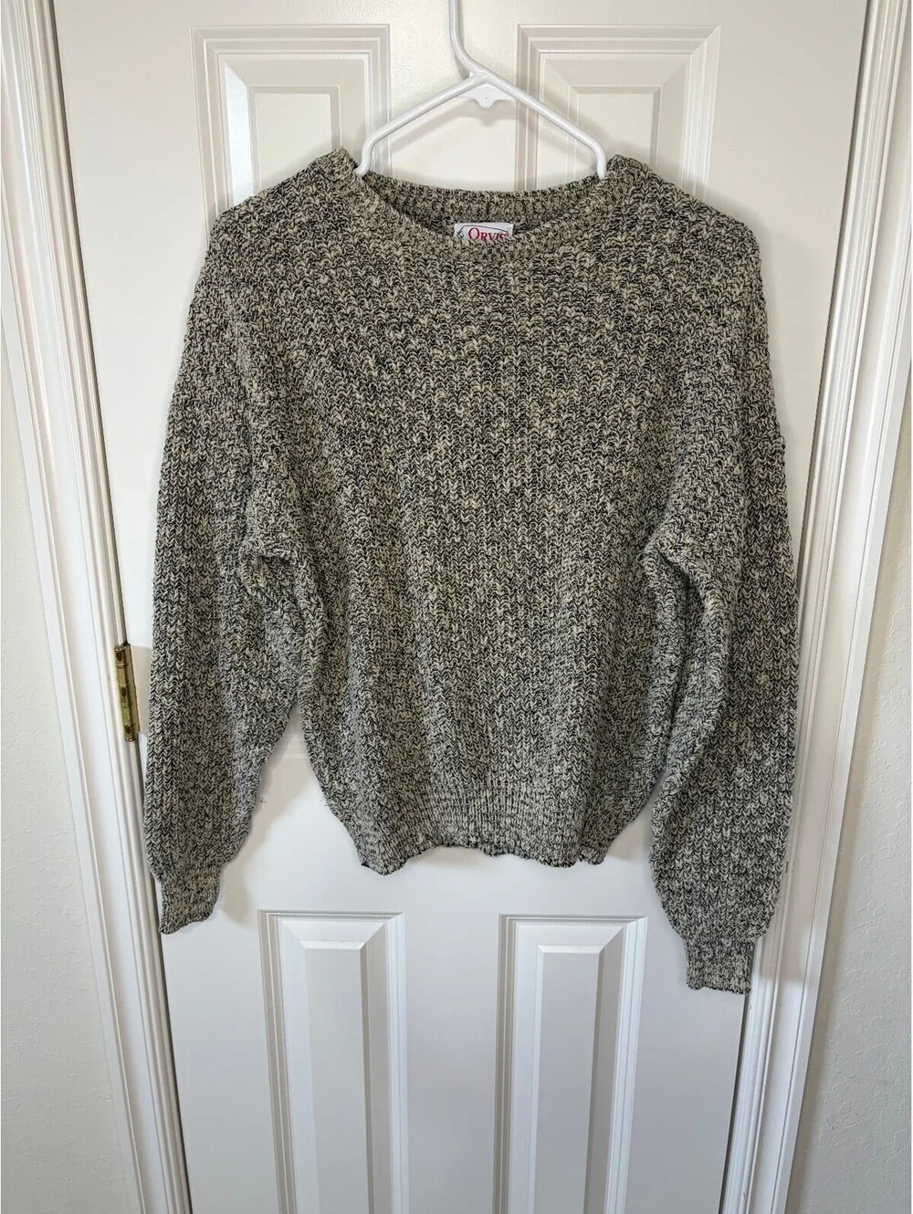 Vintage Orvis Fisherman's Sweater in Black Tweed-style, size large